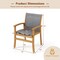 Natural Grey Acacia Wood Patio Chairs Set of 2 with Breathable Fabric and Ergonomic Comfort